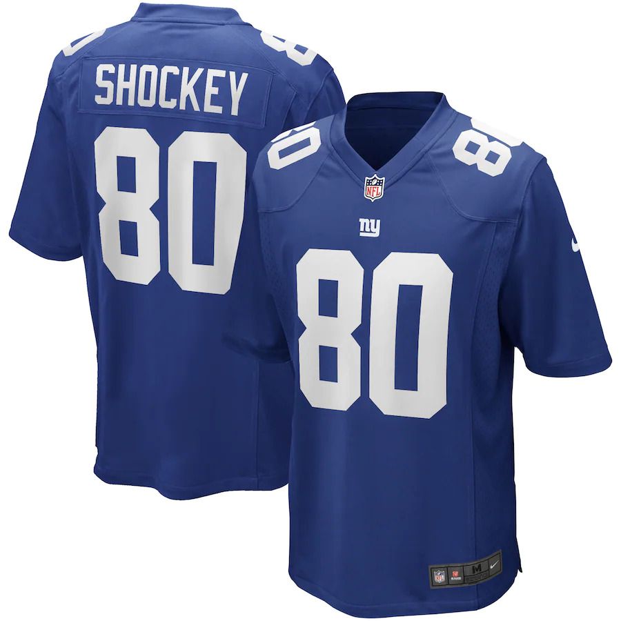 Men New York Giants 80 Jeremy Shockey Nike Royal Game Retired Player NFL Jersey